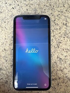 Apple iPhone in Black with Blue-Purple Display